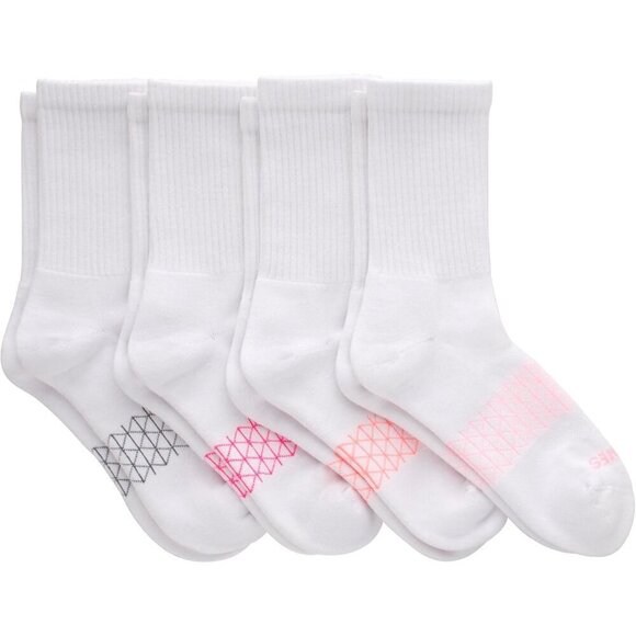 ✨ Hanes Active Crew Socks Women White Cushioned Absolute Seamless 4-Pairs Socks - Picture 2 of 5